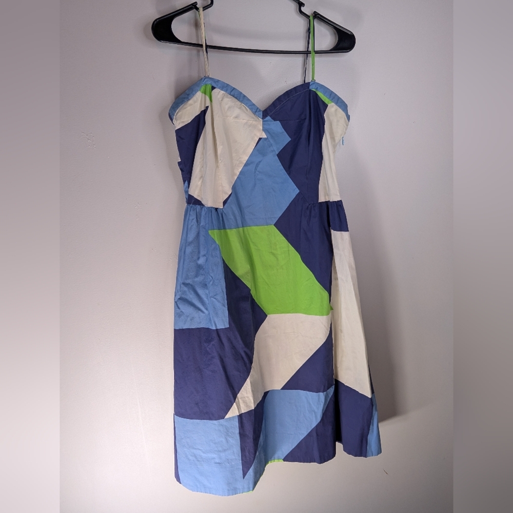 Anthropology Maeve Colorful Geometric Patterned Dress Size Large 10